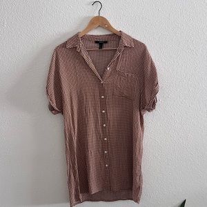 F21 Rust Checker Mini Dress